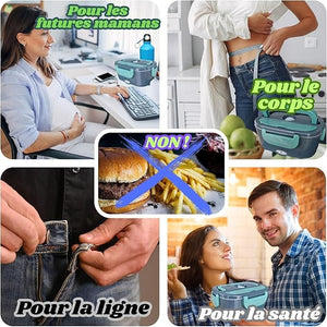 Gamelle Chauffante 12V 24V 220V - Lunch Box 80W 1,5L avec Sac Isotherme Amazon