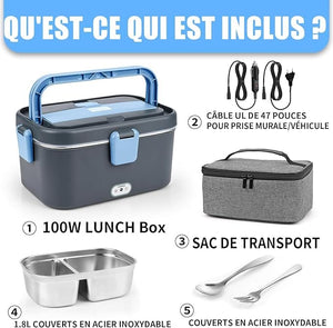 Gamelle Chauffante Électrique 100W, Lunch Box 3 en 1 (12V/24V/220V), Amazon