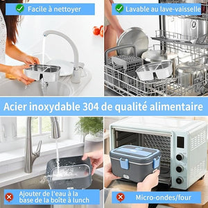 Gamelle Chauffante Électrique 100W, Lunch Box 3 en 1 (12V/24V/220V), Amazon