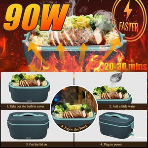Gamelle Chauffante pour Voiture 12V 24V 220V - Lunch Box Électrique 90W / 1,8L Amazon