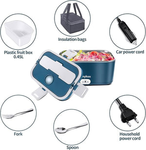 Gamelle Chauffante Ultra Rapide 100W 1,8L (12V/24V, 220V) avec Sac Amazon