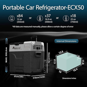 Glacière à Compression 50L ECX50 – Réfrigérateur de Voiture Portable -20℃ à +20℃, Congélateur et Frigo Camping Rechargeable Amazon