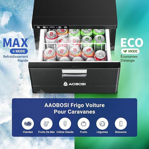 Glacière à Compression Silencieuse avec APP, 12/24V pour Voiture, Camping-Car et Bateau (-20℃ à +20℃ Amazon