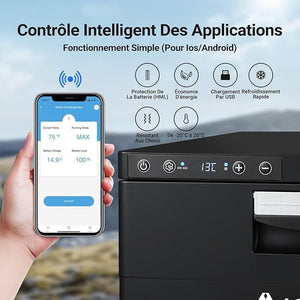 Glacière à Compression Silencieuse avec APP, 12/24V pour Voiture, Camping-Car et Bateau (-20℃ à +20℃ Amazon