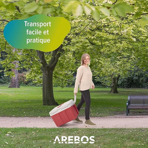 Glacière électrique à compression 40L | 12V/230V pour voiture, camping & maison | Rouge Amazon