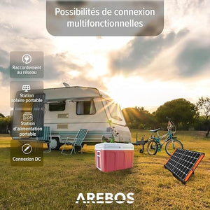 Glacière électrique à compression 40L | 12V/230V pour voiture, camping & maison | Rouge Amazon