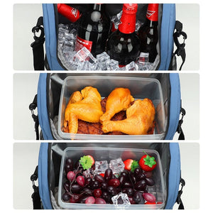 Sac à Dos Isotherme Bleu avec Bandes Réfléchissantes Sac Isotherme