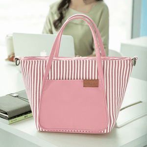 Sac à Lunch Isotherme de Luxe à Rayures pour Femme Sac Isotherme
