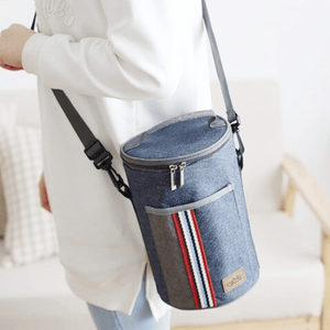 Sac Isotherme Rond en Denim Sac Isotherme