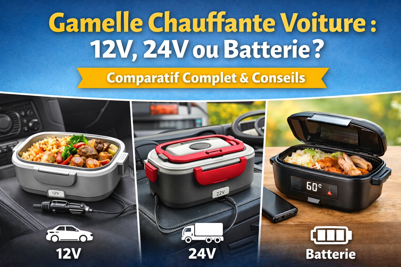 Comparaison de gamelles chauffantes voiture