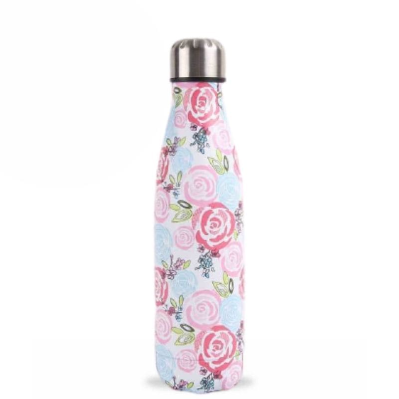 Bouteille Isotherme 500ml Fleurs Roses Sac Isotherme