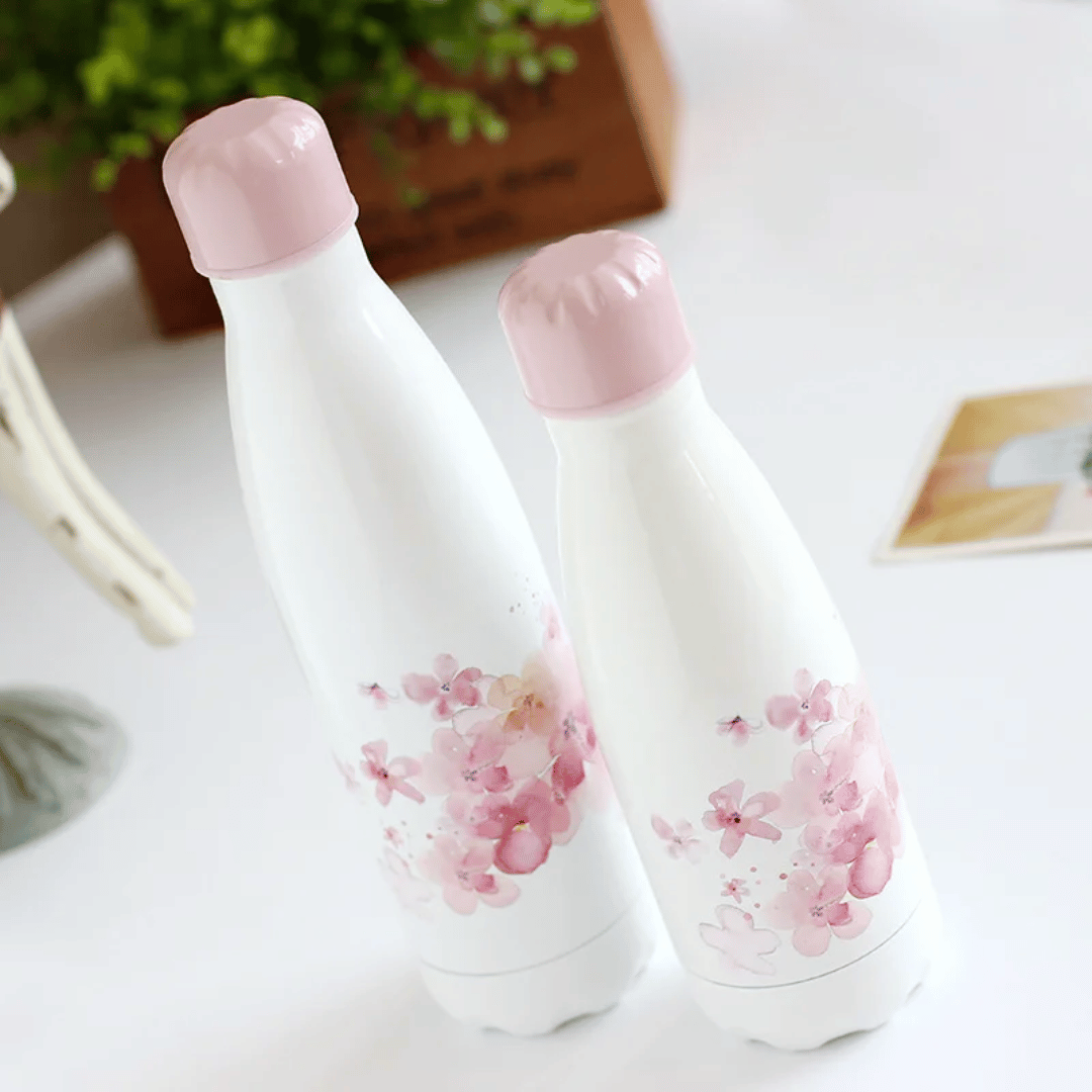 Bouteille Thermos Fleurie Sac Isotherme