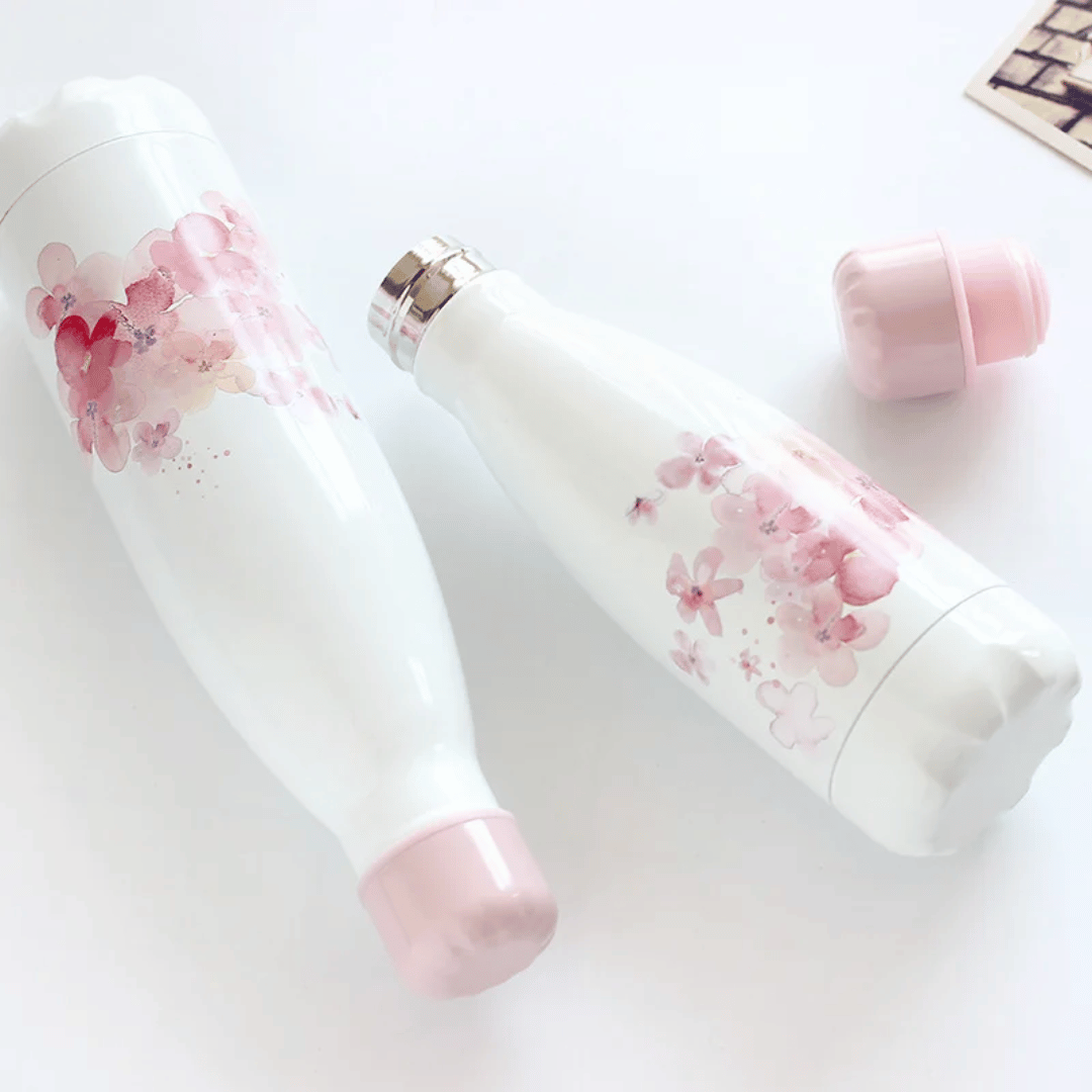 Bouteille Thermos Fleurie Sac Isotherme