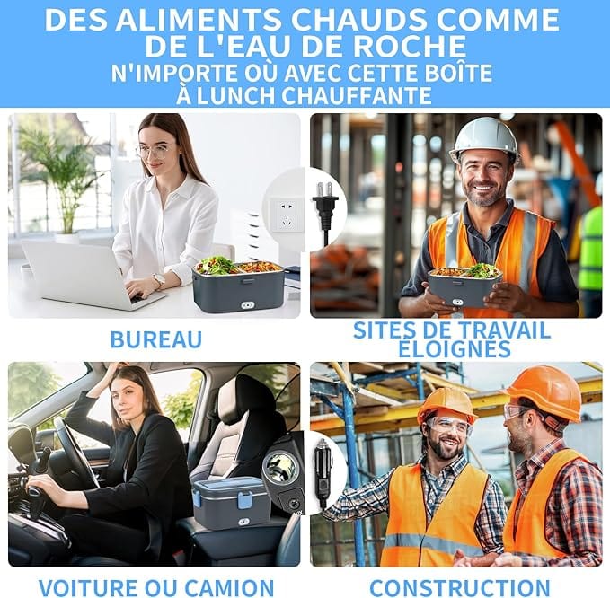 Gamelle Chauffante Électrique 100W, Lunch Box 3 en 1 (12V/24V/220V), Amazon