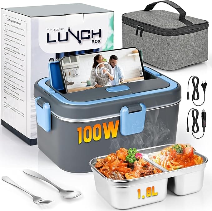 Gamelle Chauffante Électrique 100W, Lunch Box 3 en 1 (12V/24V/220V), Amazon