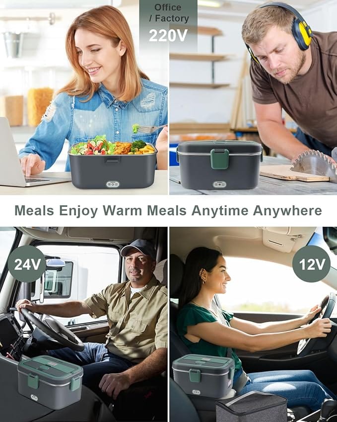 Gamelle Chauffante pour Camion 80W, 12V/24V/220V Amazon