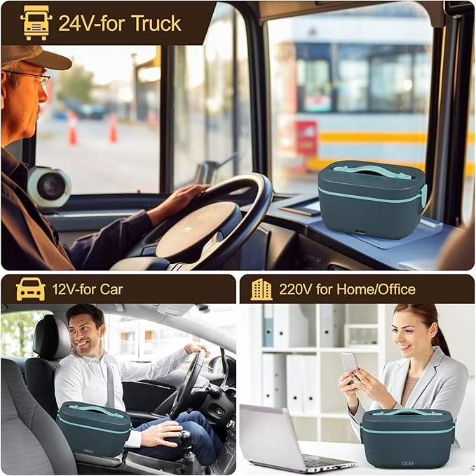 Gamelle Chauffante pour Voiture 12V 24V 220V - Lunch Box Électrique 90W / 1,8L Amazon