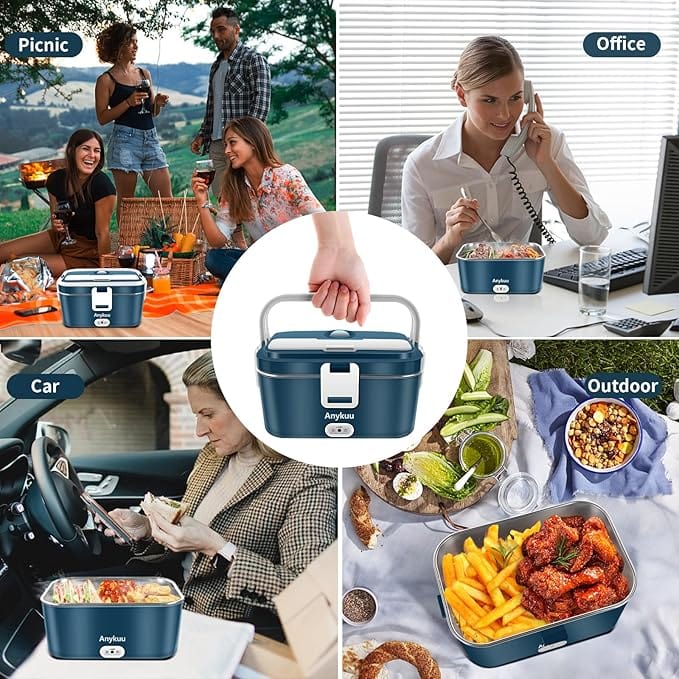 Gamelle Chauffante Ultra Rapide 100W 1,8L (12V/24V, 220V) avec Sac Amazon