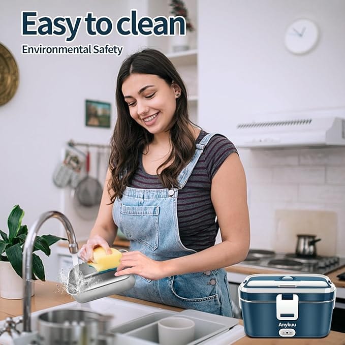 Gamelle Chauffante Ultra Rapide 100W 1,8L (12V/24V, 220V) avec Sac Amazon