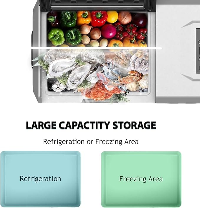 Glacière à Compression 50L ECX50 – Réfrigérateur de Voiture Portable -20℃ à +20℃, Congélateur et Frigo Camping Rechargeable Amazon