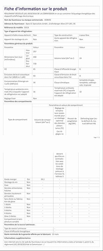Glacière à Compression Silencieuse avec APP, 12/24V pour Voiture, Camping-Car et Bateau (-20℃ à +20℃ Amazon