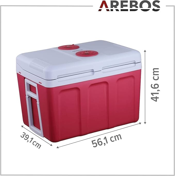 Glacière électrique à compression 40L | 12V/230V pour voiture, camping &amp; maison | Rouge Amazon