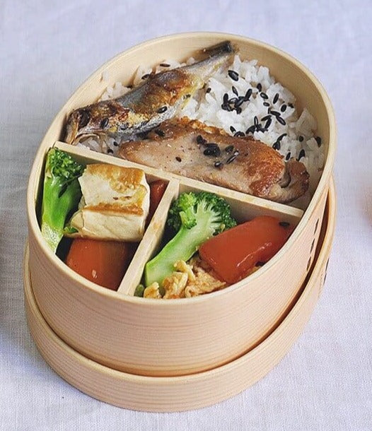 Lunch Box Bento en Bois pour Enfant Sac Isotherme