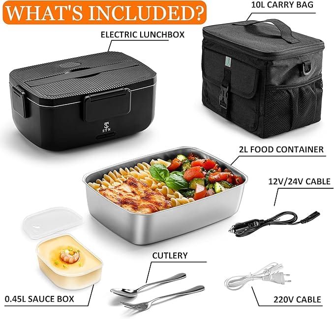 Lunch Box Chauffante 2L 80W / 12v 24v 220v Amazon