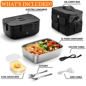 Lunch Box Chauffante 2L 80W avec Sac Isotherme 10L