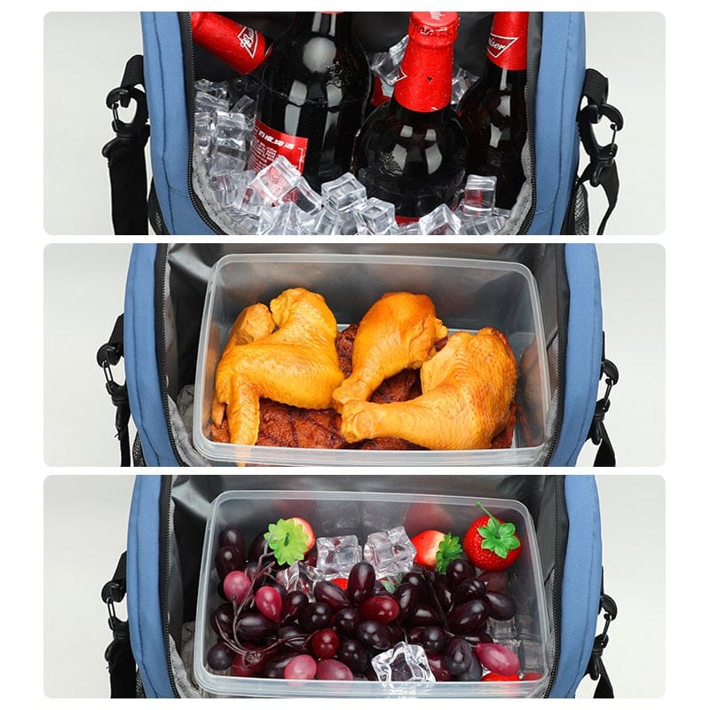 Sac à Dos Isotherme Bleu avec Bandes Réfléchissantes Sac Isotherme