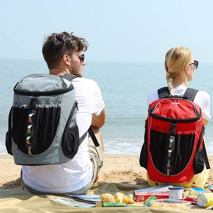 Sac à Dos Isotherme de Randonnée Rouge et Noir Sac Isotherme