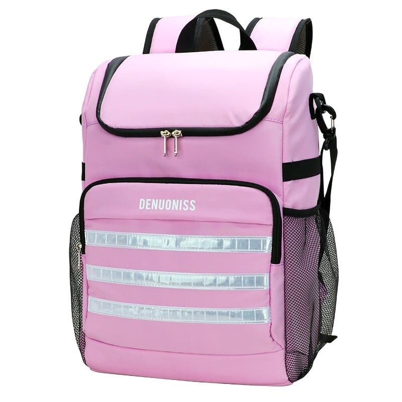 Sac à Dos Isotherme Rose avec Bandes Réfléchissantes Sac Isotherme