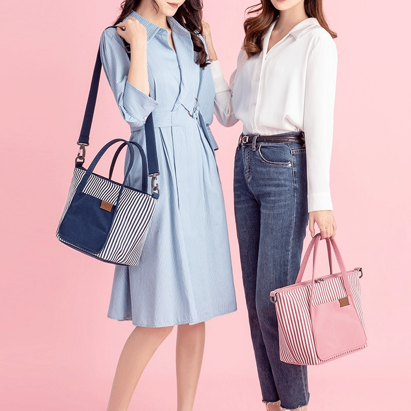 Sac à Lunch Isotherme de Luxe à Rayures pour Femme Sac Isotherme