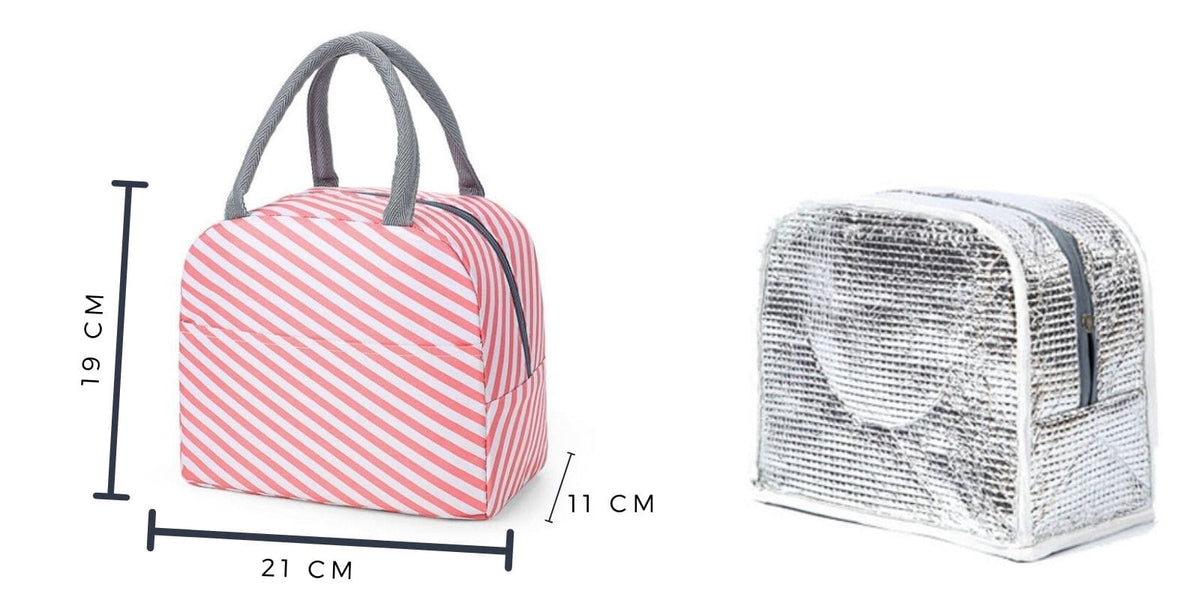 Sac Isotherme Repas Rayé Rose Sac Isotherme