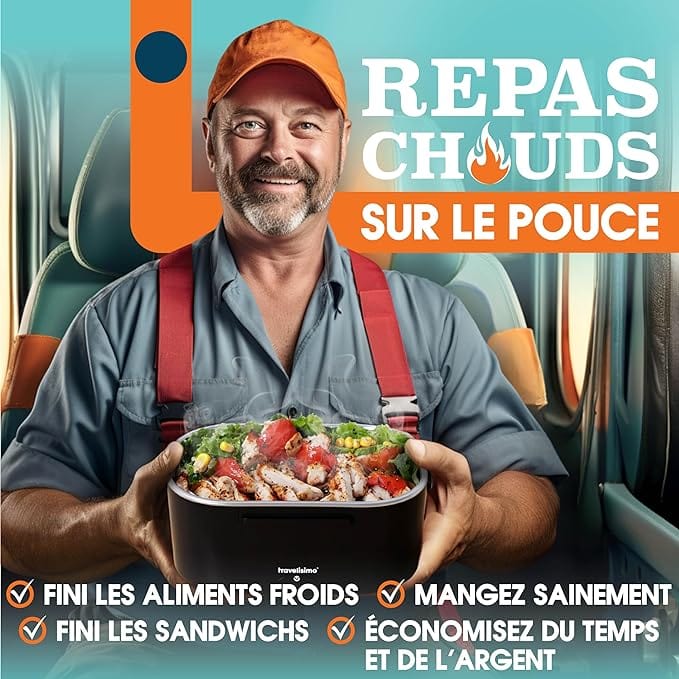 Gamelle Chauffante Électrique 80W - Lunch Box Portable Isotherme 1,5L Amazon