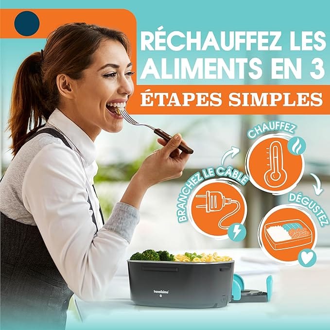 Gamelle Chauffante Électrique 80W - Lunch Box Portable Isotherme 1,5L Amazon