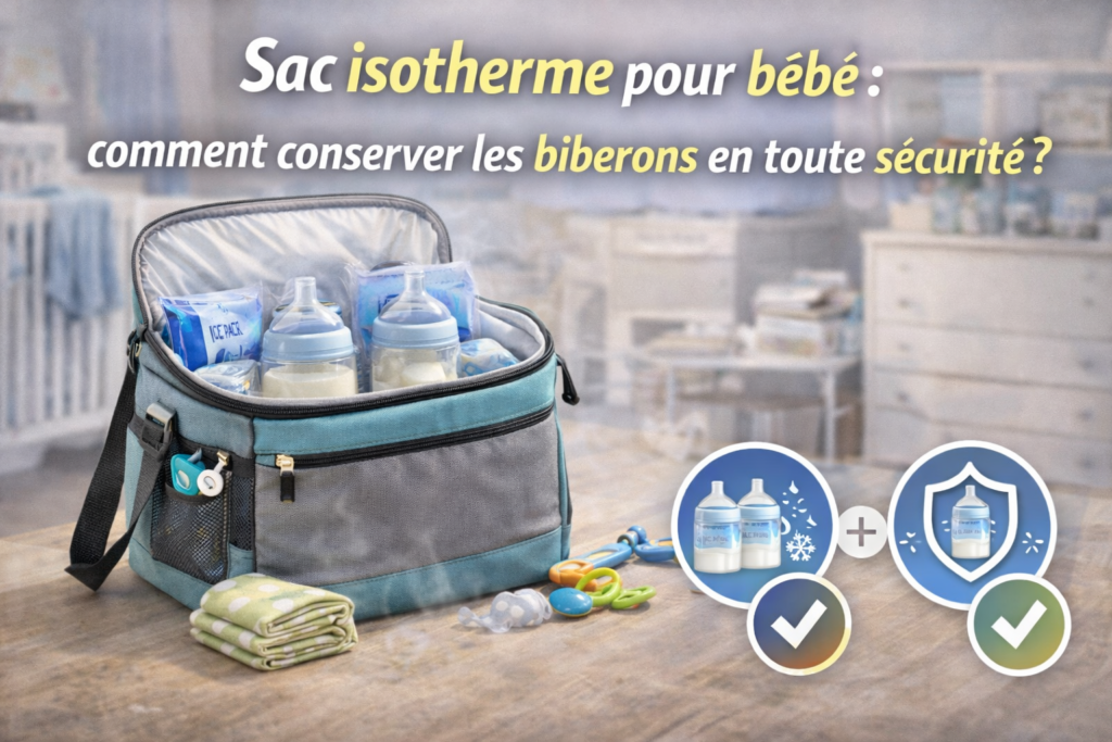 Sac Isotherme Biberon Oxford Imperméable - Sac Thermique Poussette Avec Sangle