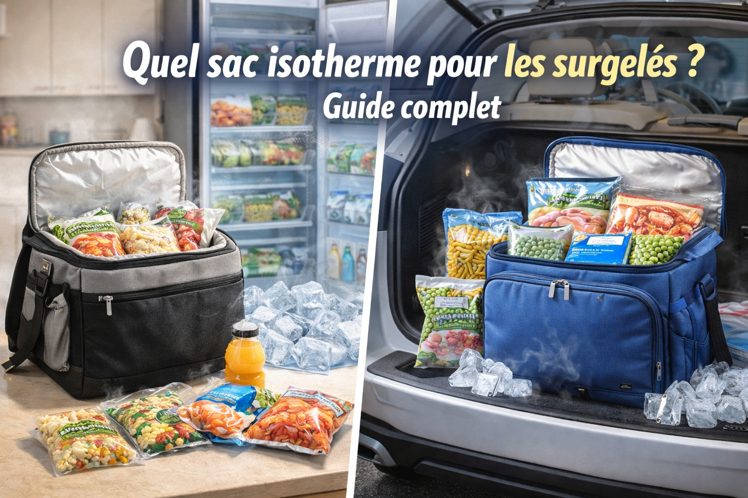 Sac isotherme pour les surgelés avec pains de glace