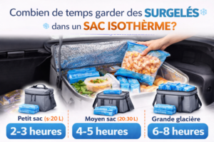 combien de temps garder des surgelés dans un sac isotherme selon la taille du sac