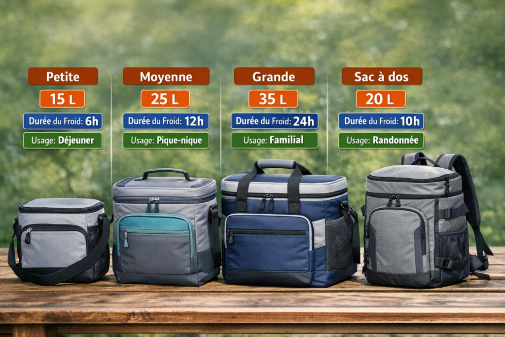 comparatif glacière souple capacité usage froid
