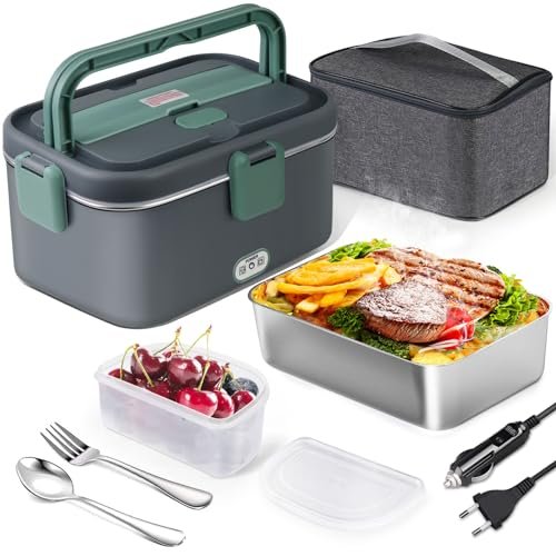 Gamelle chauffante 24V camion 80W 12V 220V 1,8L inox