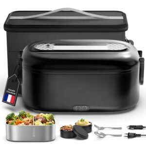 Gamelle Chauffante Allume Cigare 1,5L 80W 12V/24V/220V