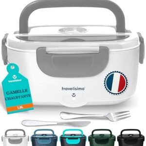 Gamelle chauffante allume cigare 80W 12V 24V 220V 1,5L pour Voyage et Bureau