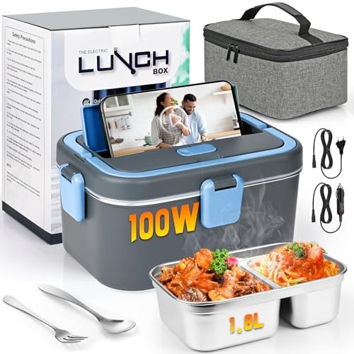 GAMELLE CHAUFFANTE ÉLECTRIQUE 100W, LUNCH BOX 3 EN 1 (12V/24V/220V)