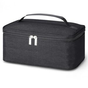 Hemiks Sac Isotherme Repas, 6L Glaciere Souple Isotherme Portable Lunch Bag Isotherme Pratique pour Lunch Box Homme Femme Enfants École Bureau Pique-Nique, Noir