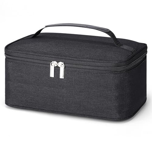 Hemiks Sac Isotherme Repas, 6L Glaciere Souple Isotherme Portable Lunch Bag Isotherme Pratique pour Lunch Box Homme Femme Enfants École Bureau Pique-Nique, Noir