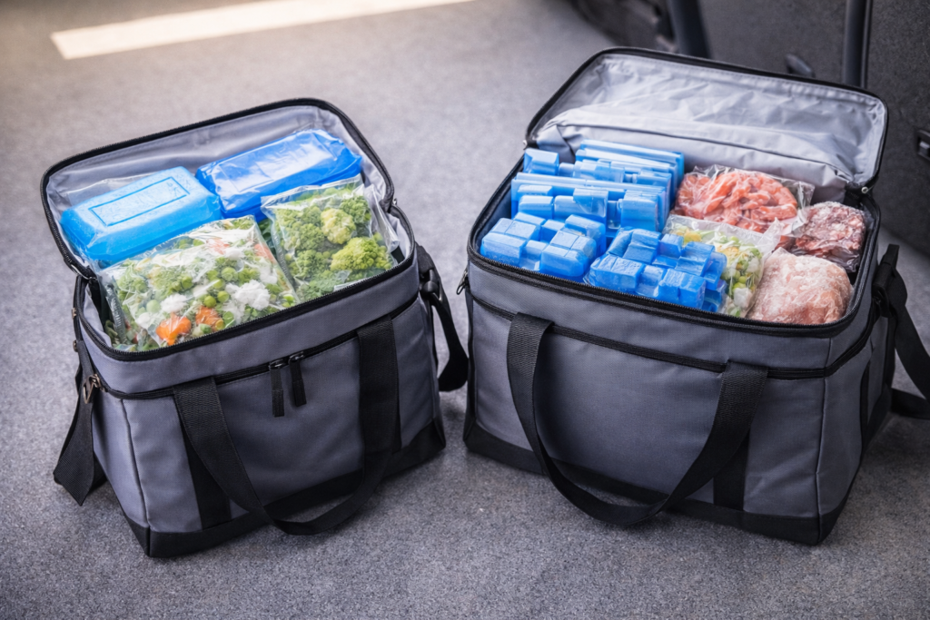 comparatif sac isotherme et glacière pour transporter des produits surgelés