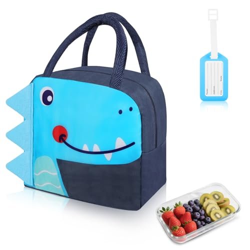 Sac isotherme enfant à motif dinosaure avec étiquette personnalisable