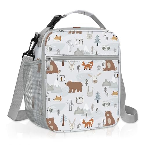 Sac isotherme enfant à motif forêt avec bandoulière