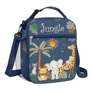 Sac isotherme enfant à motif jungle avec bandoulière